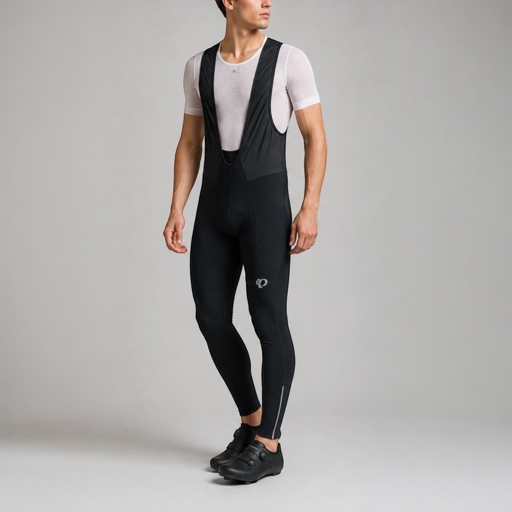 PEARL IZUMI Elite Thermal Cycling Bib Tights Black Full Length Ankle Zip‎